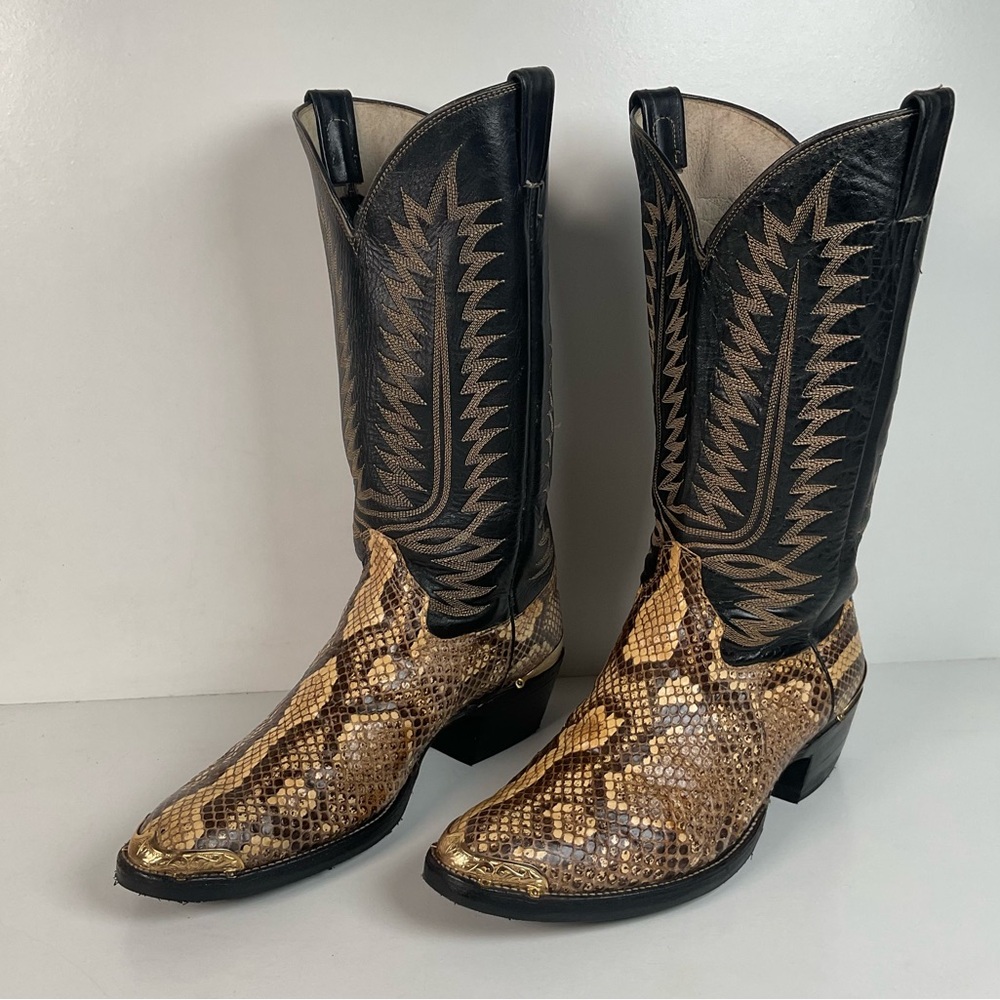 Cowtown Python Snakeskin Cowboy Boots | Front Cut | USA Made | Men’s 9.5 D